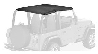 Bestop 52530-15 Safari Bikini Black Denim Top for 97-02 Wrangler (using drill-in style windshield channel)