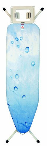 Brabantia 310102 124 by 38-Inch Ironing Board with 22mm Ivory Frame and Ice Water Cover Steam Iron Rest