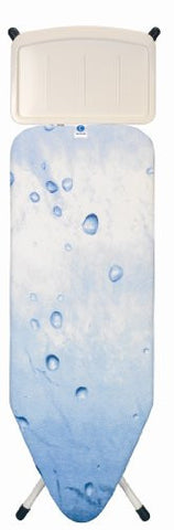 Brabantia 321962 124 by 45-Inch Ironing Board with 25mm Ivory Frame and Ice Water Cover Solid Steam Unit Holder