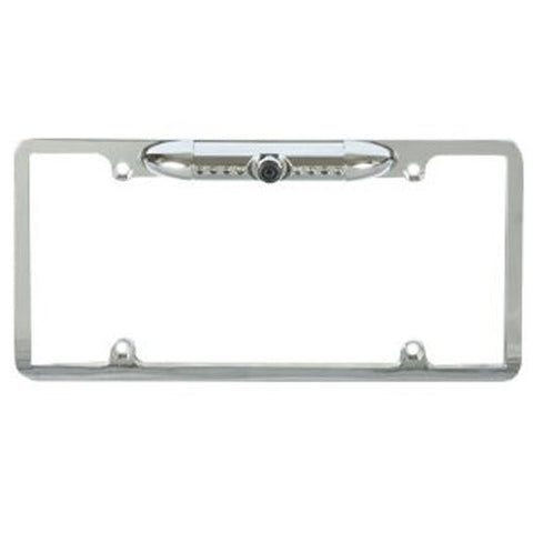 Absolute CAM1000S Universal Silver License Plate Frame with Built in CMOS Waterproof Camera with IR