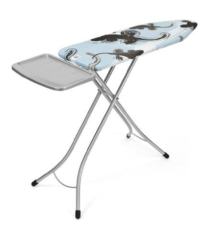 Brabantia 100321 124 by 38-Inch Ironing Board with 22mm Metallic Grey Frame and Gecko Cover Solid Steam Unit Holder