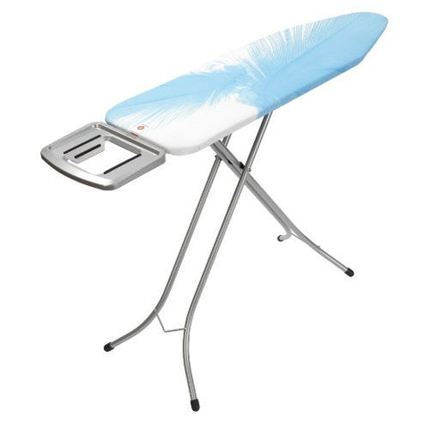 Brabantia 124 by 38-Inch Ironing Table with Solid Steam Iron Rest- Feather Cover