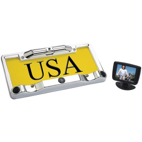 Boyo VTC433R Wireless 2.4 GHz Chrome License Plate Camera (Chrome)