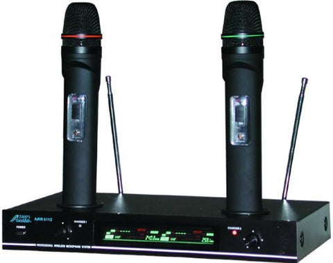 Audio2000s Awm6112 VHF Dual Channel Rechargeable Wireless Microphone