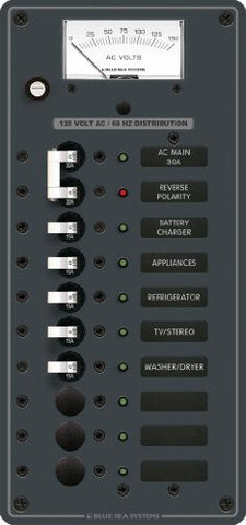 Blue Sea Systems European 3 Positions AC Main with Analog Meters