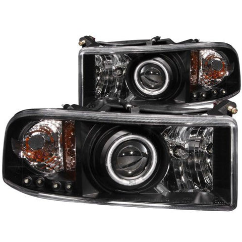 Anzo USA 111065 Dodge Ram Projector With Halo/Black Clear With Amber Reflectors Headlight Assembly - (Sold in Pairs)