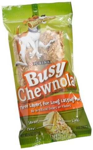 Busy Bone Chewnola Dog Treats- 2-Count Bags (Pack of 12)