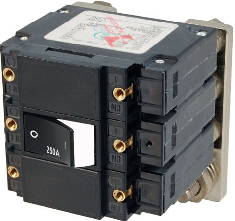 Blue Sea Systems C-Series Flat Rocker Double Pole 250A Circuit Breaker