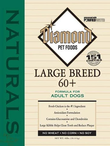 Diamond Naturals Dry Food for Adult Dogs- Large Breed 60+ Chicken Formula- 40 Pound Bag