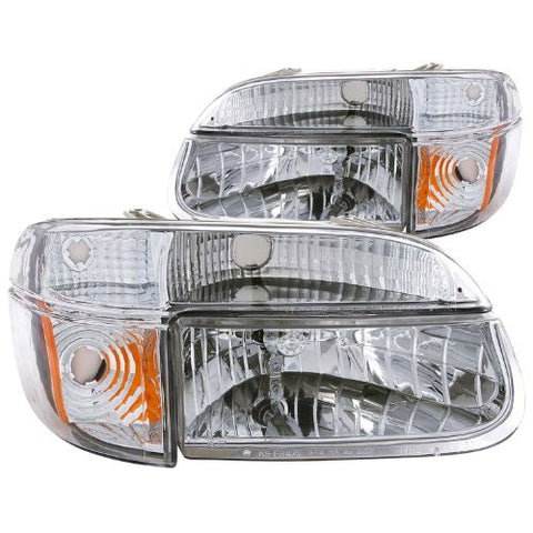 Anzo USA 111040 Ford Explorer Crystal with Amber Corner Chrome Headlight Assembly - (Sold in Pairs)