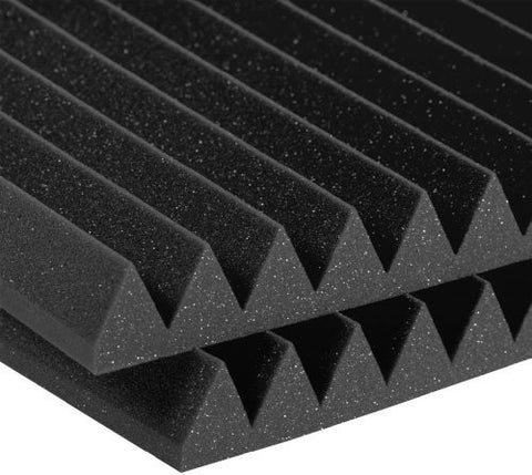 Auralex Studiofoam Wedge 2 Inches Thick and 2 Feet by 2 Feet Acoustic Panels- Charcoal (12 Panels)
