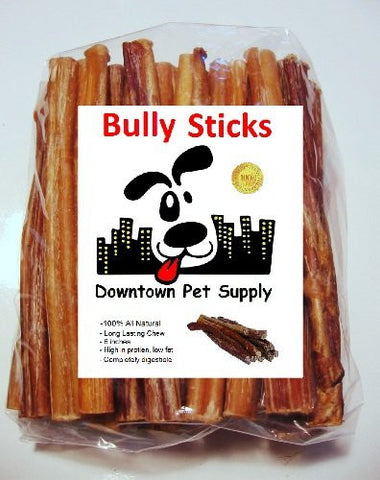 6 BULLY STICKS - Free Range Standard Regular Thick Select 6 inch- by Downtown Pet Supply