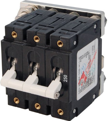 Blue Sea Systems C-Series White Toggle Triple Pole 250A Circuit Breaker