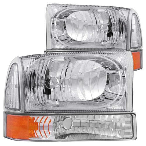 Anzo USA 111081 Ford Chrome with Corner Amber Headlight Assembly - (Sold in Pairs)