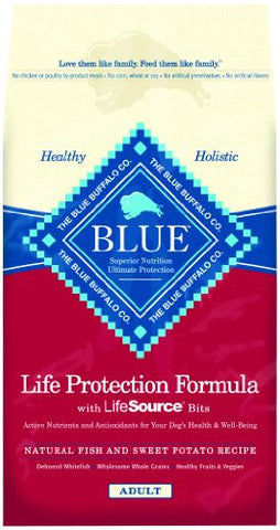 Blue Buffalo Dry Dog Food- Fish and Sweet Potato Recipe- 30-Pound Bag