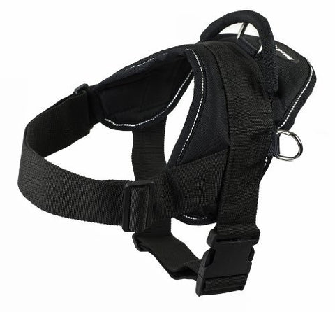 Dean and Tyler DT Dog Harness- Black With Reflective Trim- Large - Fits Girth Size: 32-Inch to 42-Inch